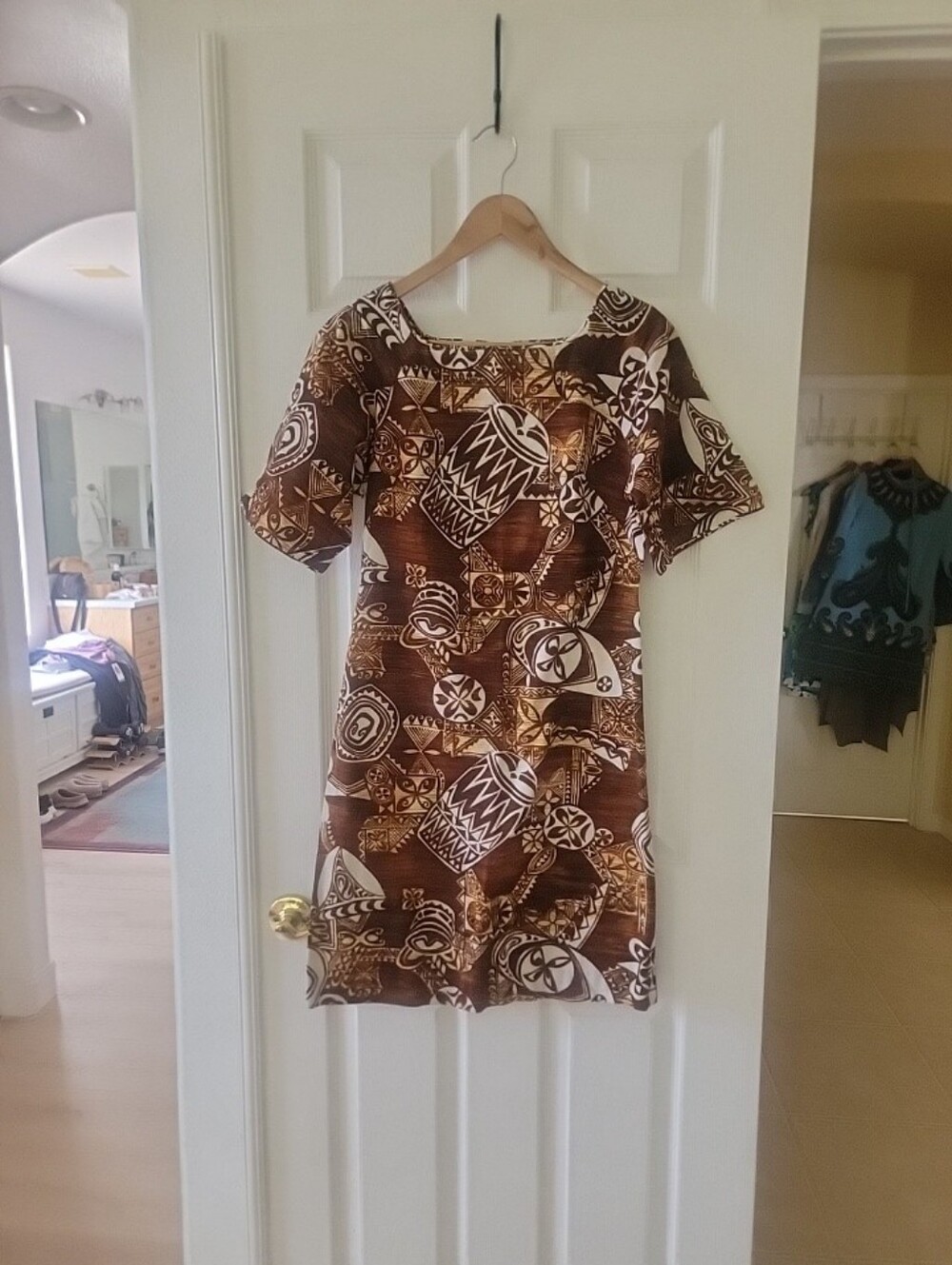 Vintage 60s Hawaiian Evelyn Margolis Batik Dress,